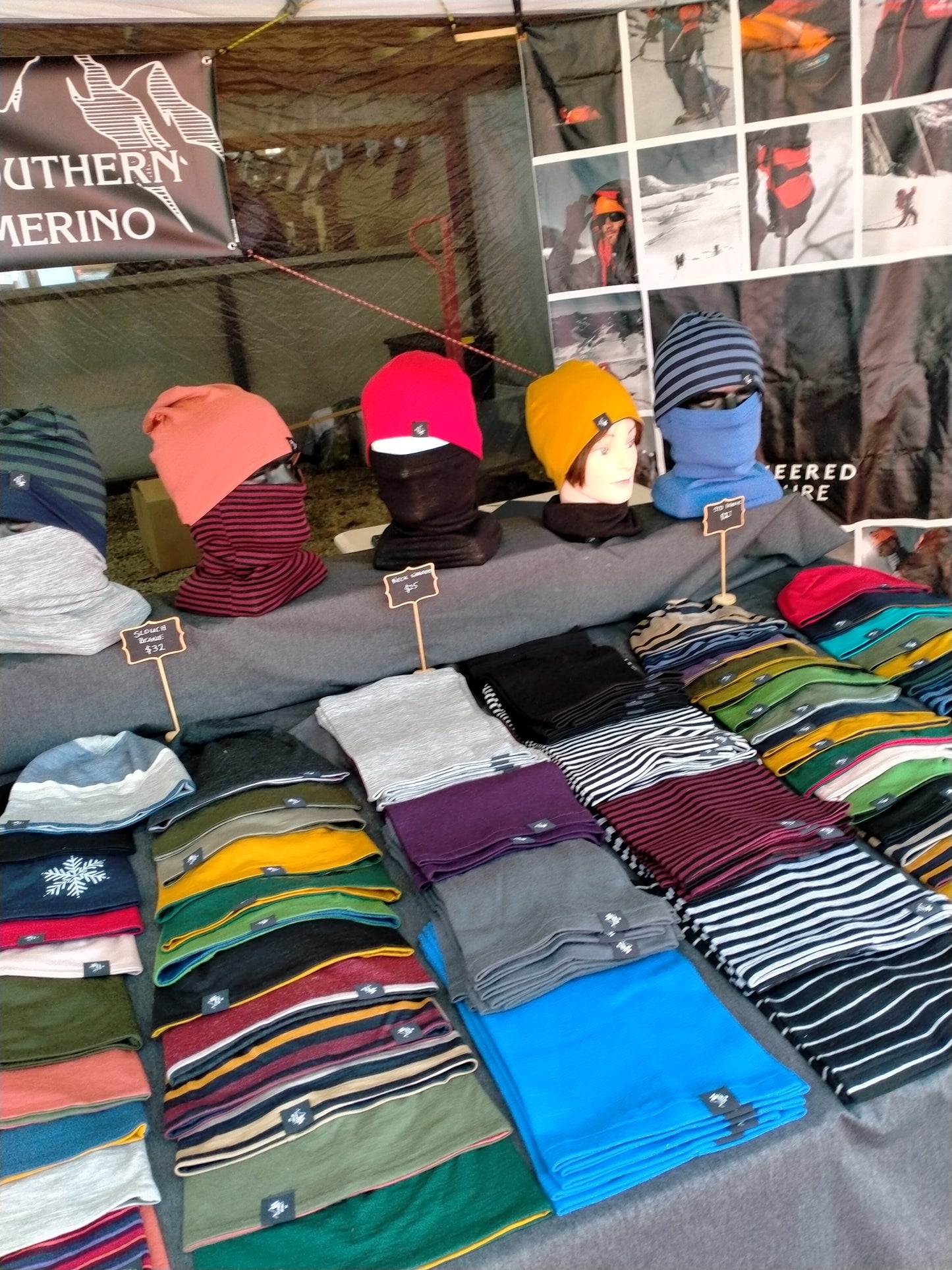 Slouch Beanie - Navy/Navy Snowflake Print