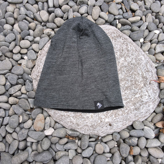 Slouch Beanie - Black/Charcoal