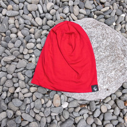 Slouch Beanie - Black/Red